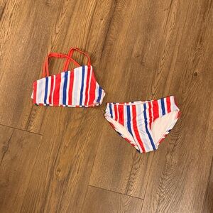 Cat & Jack Red, Blue, and White Striped Bikini